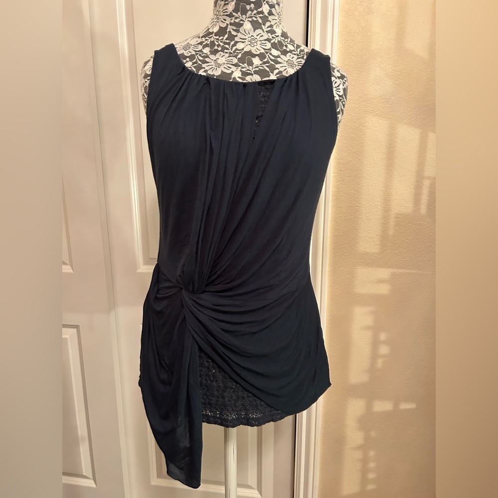 NWT Anthropologie Deletta Asymmetrical Sleeveless Top S Small Green